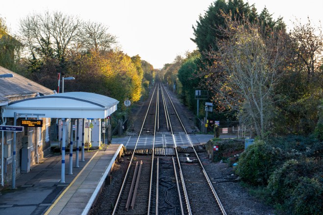 Yalding Railway Station platform and track view